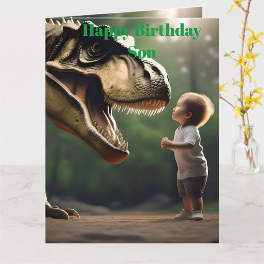 **"Mut entfesselt: Ein kleiner Junge sieht dem T-R Karte (Gelbe Blume)