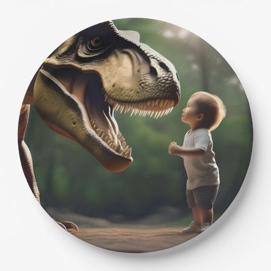 **"Mut entfesselt: Ein kleiner Junge sieht dem T-R Pappteller (Vorderseite)