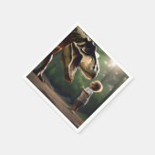 **"Mut entfesselt: Ein kleiner Junge sieht dem T-R Serviette (Ecke)