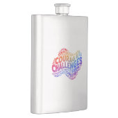 Mut erobert Herausforderungen. Flachmann (Rechts)