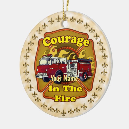 Mut Feuerwehrauto Keramik Ornament (Links)