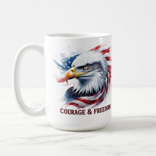 Mut & Freiheit USA-Flagge Patriotisches Geschenk Kaffeetasse