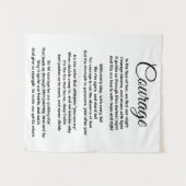 Mut Gedicht auf Band Wandteppich (Vorderseite (Horizontal))