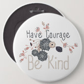 Mut haben, nette digitale Blume Graupfirsich zu se Button (Vorne & Hinten)