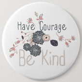 Mut haben, nette digitale Blume Graupfirsich zu se Button (Vorderseite)