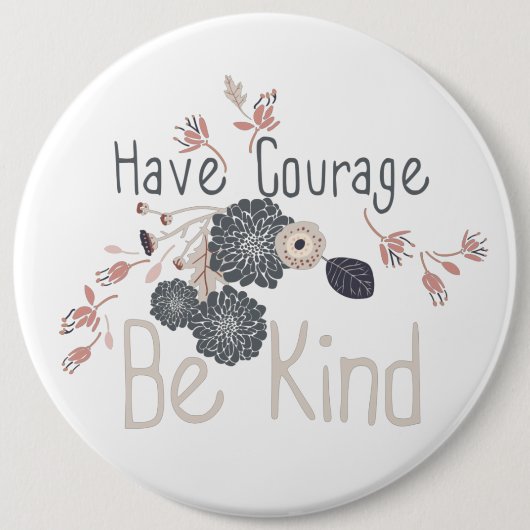 Mut haben, nette digitale Blume Graupfirsich zu se Button (Vorderseite)