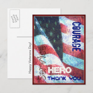Mut-Held-Danke Ihnen Veterans Day Postkarte