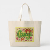 Mut Herz Word Kunst Inspiration Tasche (Rückseite)