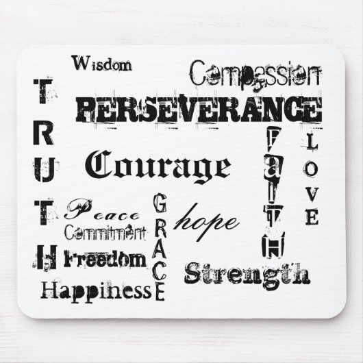 Mut, Hoffnung, T, R, U, T, H, AUSDAUER, L,… Mousepad (Vorne)