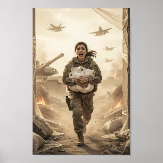 Mut im Chaos und stille Ironie Poster