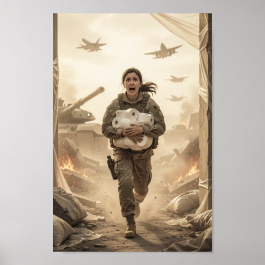 Mut im Chaos und stille Ironie Poster (Vorne)