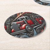 Mut in Feuerwehrkunst Runder Pappuntersetzer (Angewinkelt)