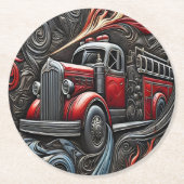 Mut in Feuerwehrkunst Runder Pappuntersetzer (Vorderseite)