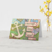 Mut, liebe Herzkarte Karte (Gelbe Blume)