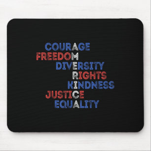 Mut Mut Freiheit Vielfalt Gleichheit Gerechtigkeit Mousepad