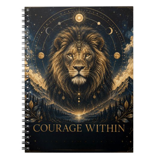 Mut notebook mit Löwen-Geist Motivationskraft Notizblock (Vorderseite)