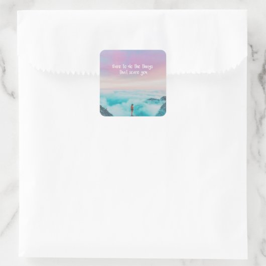 Mut Quadratischer Aufkleber (Tasche)