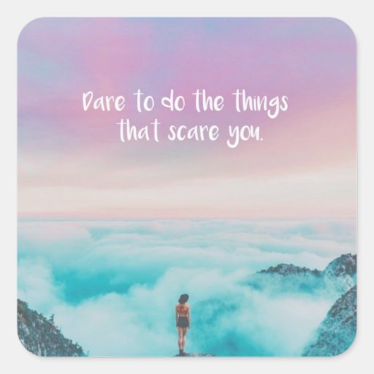 Mut Quadratischer Aufkleber (Vorderseite)