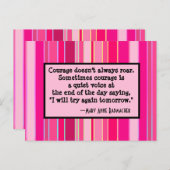 Mut rost nicht immer, Motivierend, rosa Postkarte (Vorne/Hinten)