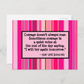 Mut rost nicht immer, Motivierend, rosa Postkarte (Vorne/Hinten)