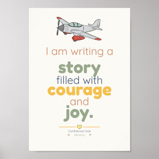 Mut und Freude | Kinder-Affirmationsposter Poster (Vorne)