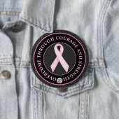 Mut und Stärke – Pink Ribbon Awareness Button (Beispiel)