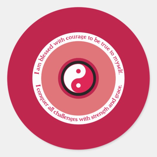 Mut und Stärke Runder Aufkleber (Vorderseite)