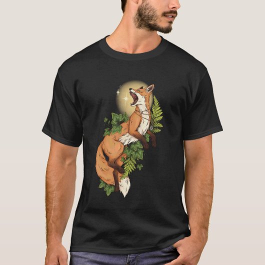 Mut Waldhexe Rotfuchs Wildtier Grüne Hexe T-Shirt (Vorderseite)