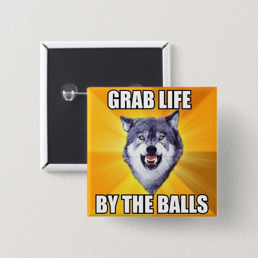 Mut-Wolf-Knopf Button (Vorne & Hinten)