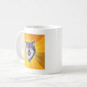 Mut-Wolf-Ratetierinternet Meme Kaffeetasse (Vorderseite Links)