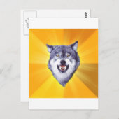 Mut-Wolf-Ratetierinternet Meme Postkarte (Vorne/Hinten)