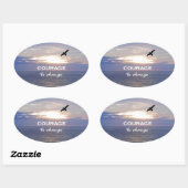 Mut zum Wandel Ovaler Aufkleber (Blatt)