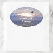 Mut zum Wandel Ovaler Aufkleber (Tasche)