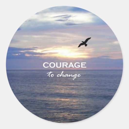 Mut zum Wandel Runder Aufkleber (Vorderseite)