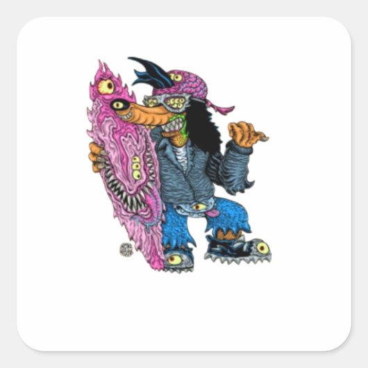 Mutant Freunde Quadratischer Aufkleber (Vorderseite)