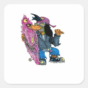 Mutant Friends Quadratischer Aufkleber