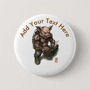 Mutant Pig Warrior - Cyberpunk Butcher mit Ketten Button