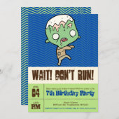 Mutant Zombie Custom zum Geburtstag Einladung (Vorne/Hinten)