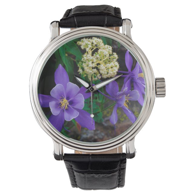 Mutante Columbine-Wildblumen Armbanduhr (Vorderseite)