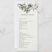 Mutation Green Foliage Order of Service Wedding Ca Einladung (Vorderseite)