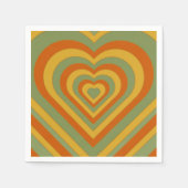 Mutation Green Groovy Retro Layered Heart Serviette (Vorderseite)
