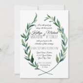 Mute 12x18 Laurel Wreath Olive Leaf Moderne Einladung (Vorderseite)