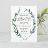Mute 12x18 Laurel Wreath Olive Leaf Moderne Einladung (Stehend Vorderseite)