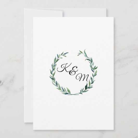 Mute 12x18 Laurel Wreath Olive Leaf Moderne Einladung (Rückseite)