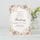 Mute Bloom Archway Romance Wedding Einladung (Stehend Vorderseite)