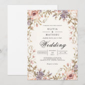 Mute Bloom Archway Romance Wedding Einladung (Vorne/Hinten)