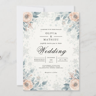 Mute Blossom Blumenarschhochzeit Einladung