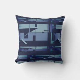 Mute Blue Aquamarin Navy Südwest Look Uneven Mosai Kissen