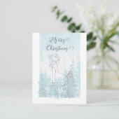 Mute Blue Green Line Rentier Winter Weihnachten (Stehend Vorderseite)