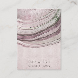 Mute Blush Agate Earthy Necklass Earring Display  Visitenkarte